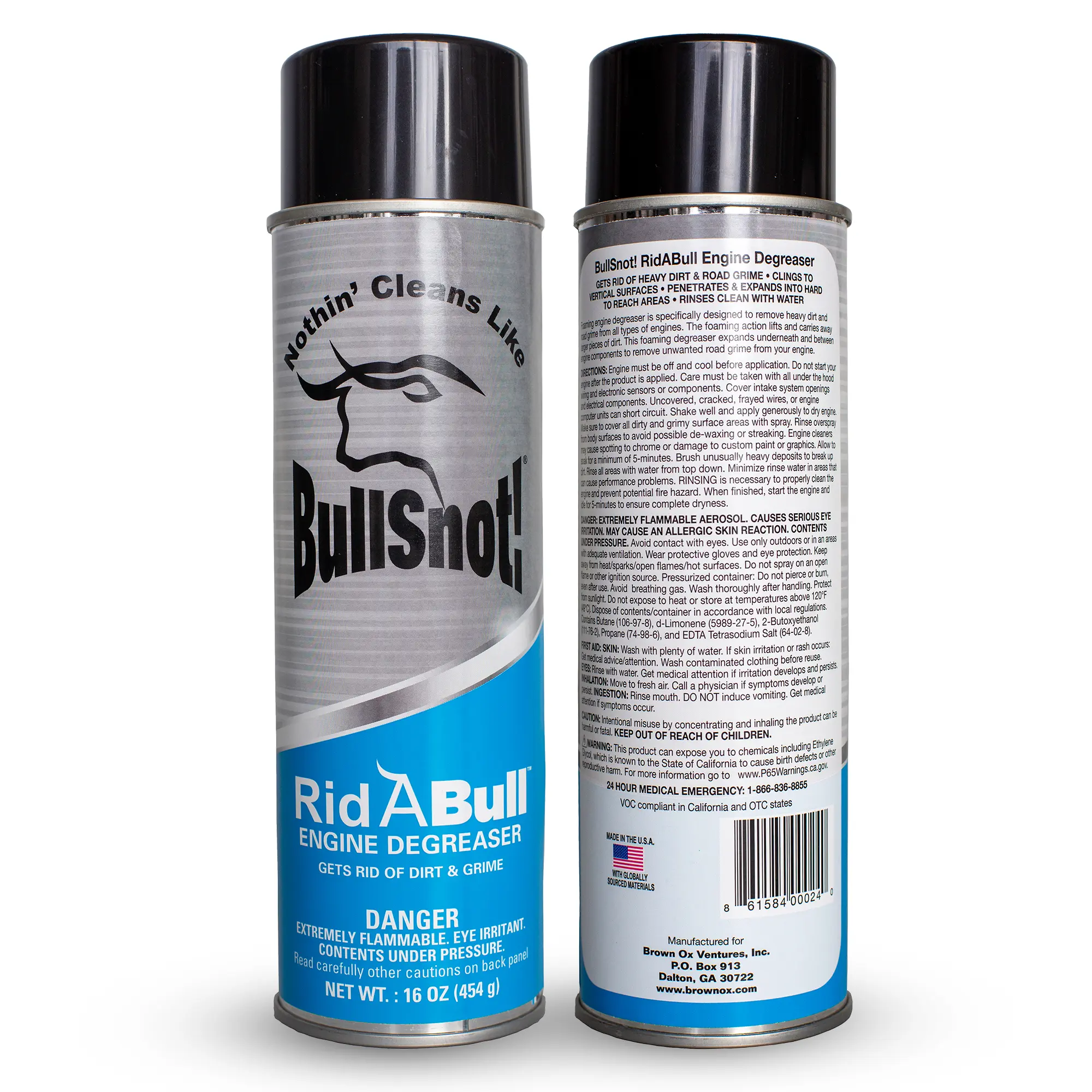 BullSnot! RidABull Engine Degreaser- Premium Cleaner & Degreaser – Heavy Duty Automotive Degreaser for Engine Bay, Car, and Automotive Parts – 16oz Spray