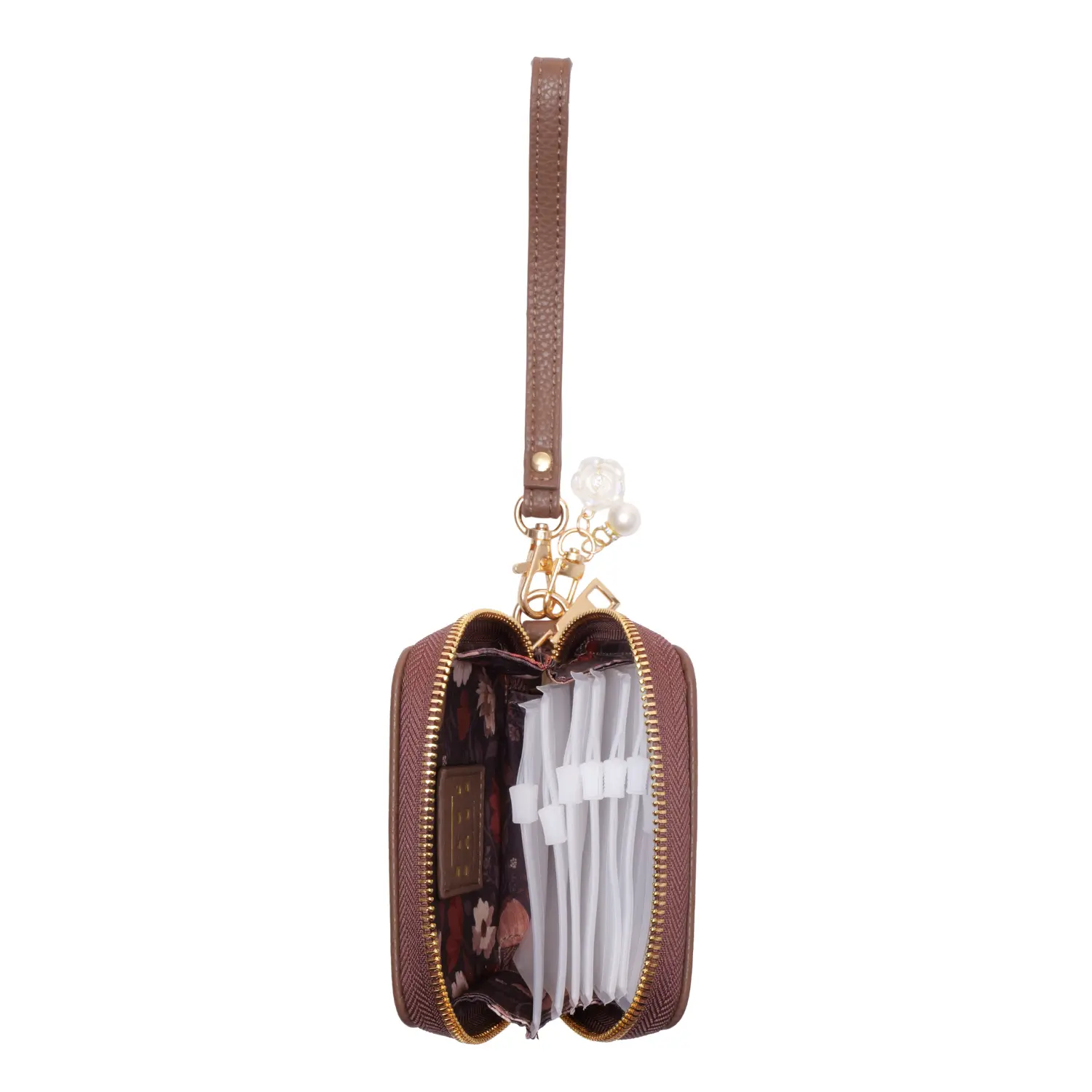 Travel Wristlet Organizing Wristlet * Interior zip bags * Cords, hair ties, make up, vitamins, organization on the go!