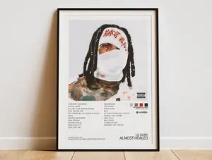 Lil Durk - Almost Healed Album Cover Digital Poster | All My Life Song | Minimalist Gift Poster | Hip Hop - Rap | Never Again | Pelle Coat l Home Decoration Poster