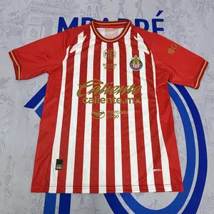 26 27 Chivas de Guadalajara Mexico Liga MX Home Red Short Sleeve Soccer Jersey Fans Version Breathable