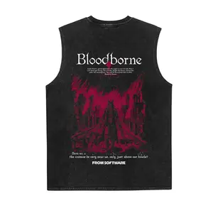 Bloodborne Game Vintage Tank 90s Graphic Sleeveless Tank Tops Men Vest Streetwear Outfits Men Vacation Outfits Sleeveless Shirt