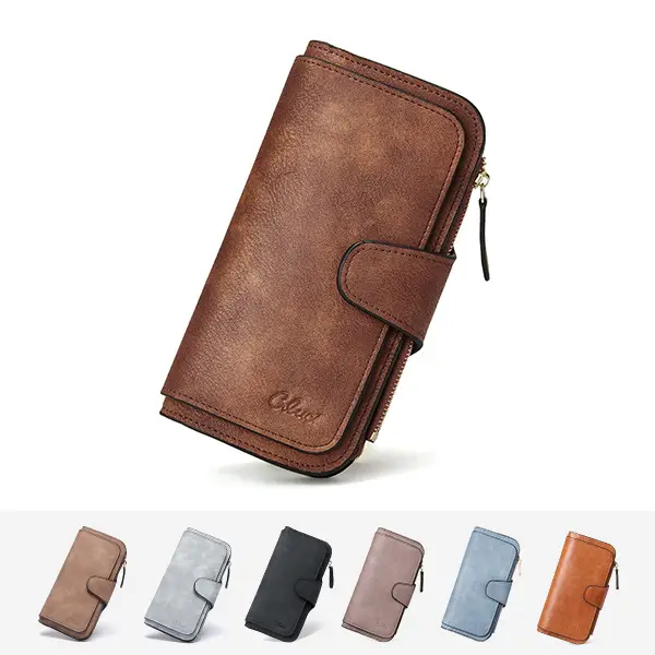 CLUCI falldealsforyou Women and men Wallet Leather RFID Blocking Designer Trifold Card Holder Ladies Clutch with ID Window RFID Credit Gift for Men