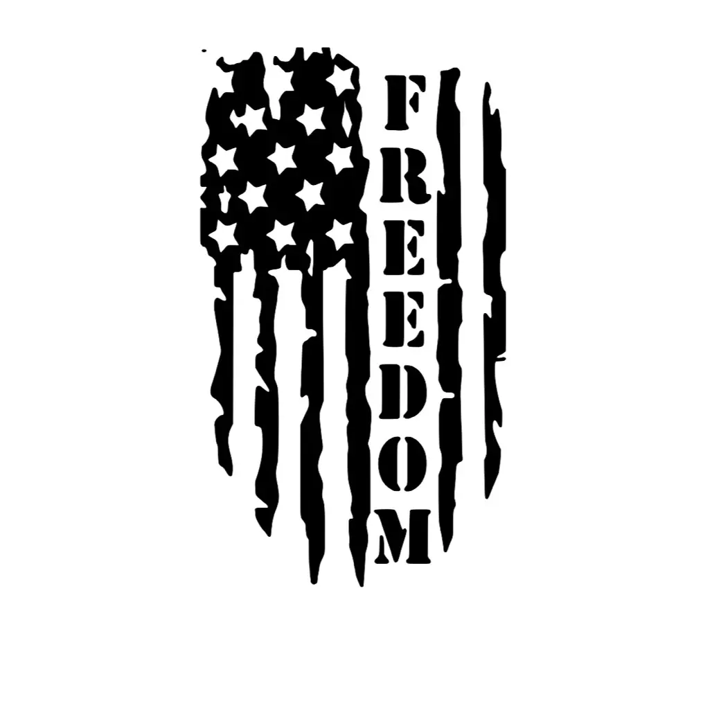 Freedom Distressed Flag Decal - Perfect for Jeep Car and Truck Vinyl Sticker Decoration