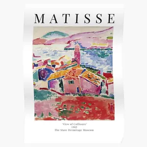 Henri Matisse - View Of Collioure - Exhibition Poster - Elegant and Artistic Poster Featuring Henri Matisse's Beautiful View of Collioure with Exhibition Details