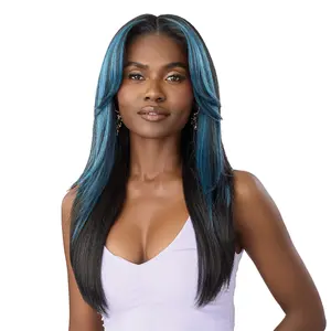 Outre Human Hair Blend HD Lace Front Wig Airtied Glueless Fully Hand-Tied 13X6 HHB-Soft Yaki 24"