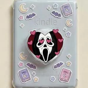 Magnetic Phone Grip Heart Eyes Spooky Mask Kindleholder – Lovestruck Ghost Face Acrylic Grip, Cute Horror Magneticphonegrips, Adorable Gift for Romance Readers