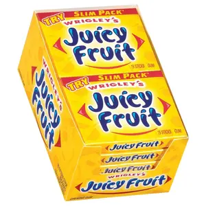 WRIGLEY'S Juicy Fruit Chewing Gum 10-Pack - Long-Lasting Sweet Flavor for Snacking