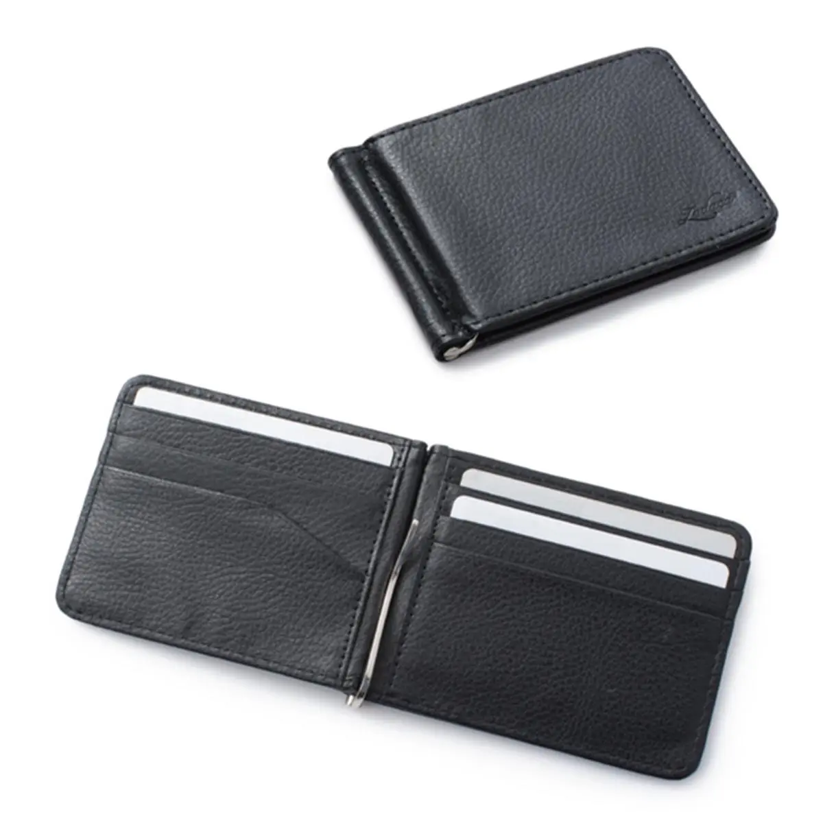 Claire Chase Executive Money Clip, Genuine Leather Men's Wallet Accessory in Solid Black for Business and Travel, Chic, Compact