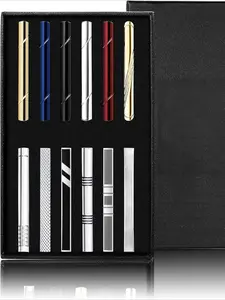 12 Pcs Tie Clips for Men, Classic Tie Bar Clip Set, Regular Ties Necktie Pinch Clips, Wedding Anniversary Business Luxury Box