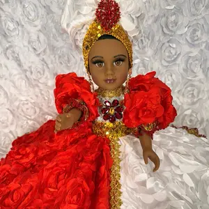 Muñeca espiritual de 18” tendencias y colores representativos a el Orisha Shango , conga africana