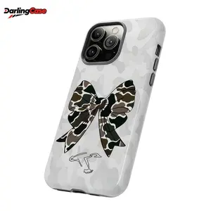 DarlingCase Camouflage Duck Hunting Patterns Tough Phone Case Cute Glossy Protective Case for iPhone 17 Pro Max 16 Pro 15 14 13 12 Durable Silicone Double Layer Protective Cover Gift for Girls