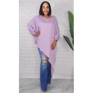 060323 The Side High & Low Lavender Top with Belt