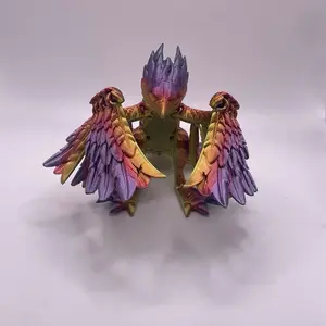 Flexi Phoenix Figurine 3D Printed, Home Decor Or Desk Ornament, Cute Bird Toy