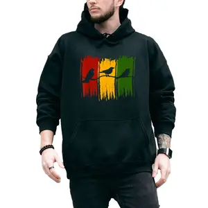 Men's Long Sleeve Reggae Hoodie in Rasta Colors with Soft Breathable Fabric for Festivals and Casual Wear