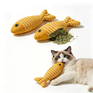 Interactive Catnip Chew Toy Organic Catnip Soft  Material Scratching and Kicker Cat Toys for Indoor Kittens, Drives Bored Cats Crazy with Fun Realistic self-play teaser that flips, kicks & survives sharp teeth