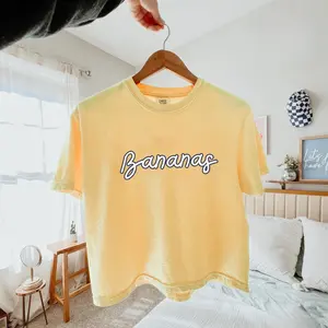 Bananas Boxy Cropped T-Shirt Women, Graphic Tee, Savannah Baseball, Sporty Top, Athletic Shirt, Summer Fashion, Casual Wear, Cute Baseball