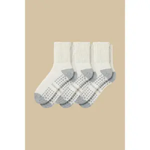 3-Pack Women's Work From Home Socks with Relaxed Cuff and Non-Slip Grip