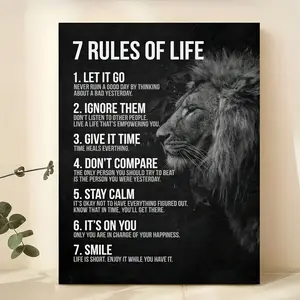 With Frame Motivational Quotes 7 Rules Of Life Wall Art Motivational Poster Read Signs Inspirational Posters For Classroom High School Motivational Posters For Bedroom Boys Room Home Office Positive Affirmations Wall Decor
