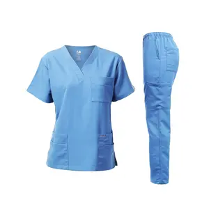 DAGACCI OFFICIAL UNISEX NATURAL STRETCH SET | Classic V-Neck Top with Pockets & Straight Leg Pants for Summer [NS1500]