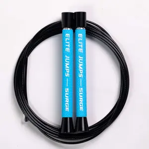 Elite Jumps Surge 4.0 Professional Speed Rope for Double Unders - 3 Stainless Steel Ball Bearings - Ultra Light-Weight Handle for Premium Spin Control and Kink-Resistant Cable for Fast Speed Jump Rope