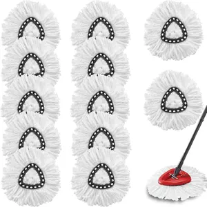 12Pack Spin Mop Replacement Heads,  Microfiber Mop  Replacement Fits Triangle Mop Replace, Easywring 1-Tank System, 360  Spin Refill for Easy House Cleaning Floor Mopping