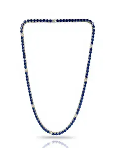 Blue sapphire tennis necklace