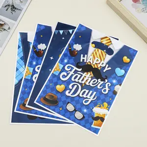 30pcs-Men's Father's Day Printed Gift Bag Party Favor Treat Tote Bag Decorative Candy Packaging Everyday Casual Style Family Gathering Celebration Holiday Outing Father's Day Gift Wrapper