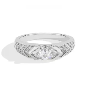 1CT Marquise Cut Stylish and Simple Synthetic Moissanite Ring for Women And girls daily Wear Jewelry R171