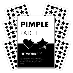 Hitworker Star & Heart Shaped Pimple Patches, Hydrocolloid Acne Patches for Face, Invisible Spot Covers, Strong Adhesion, Ultra Thin, Drug Free