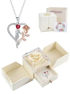Scarlet Heart Mermaid Creative, light luxury & premium heart-shaped mermaid necklace.Paired with a surprise double-door preserved rose jewelry gift box.Ideal gift for birthdays, Mother’s Day and Valentine’s Day.
