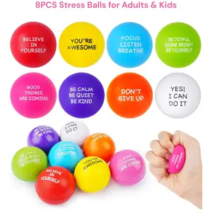 8PCS Stress Balls for Adults & Kids, Foam Stress Relief Squeeze Toys Bulk Set for Office Classroom Party Favors Mother Gift Birthday Gift