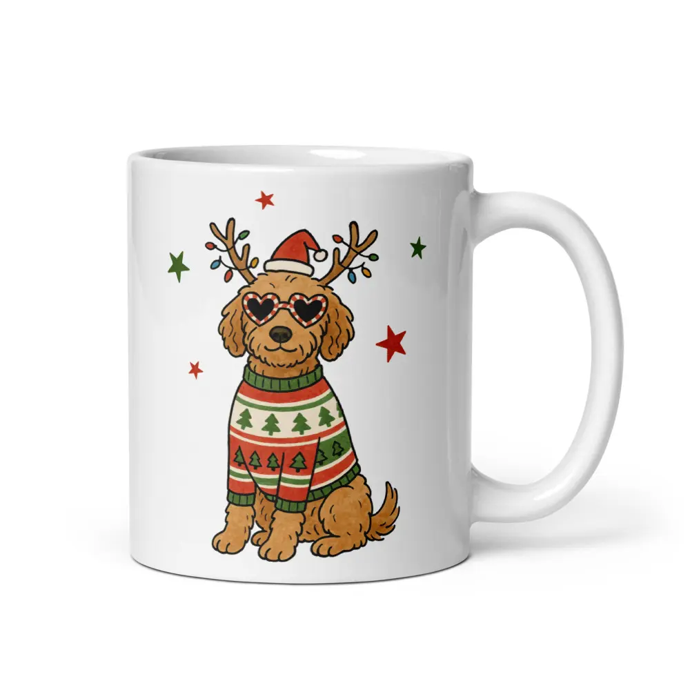 Cute Goldendoodle Christmas Coffee Mug Gift for Dog Lover Mom Dad