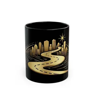 The Cityscape Black Mug (11oz, 15oz)