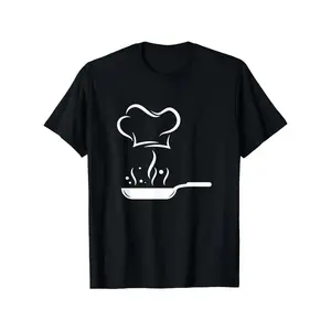 Comfortable Premium 100 Cotton Chef Kitchen Cooking T Shirt for Men Black Round Neck Regular Fit 180g Workwear