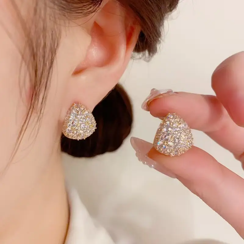 Women's Trendy & Unique Minimalist Teardrop Dangle Earrings - High-Shine Cubic Zirconia Inlaid, S925 Sterling Silver Posts, Lightweight Hypoallergenic Jewelry, Ideal for Mother’s Day, Anniversary, Birthday Gifts, Ideal Gift Choice, Trendy & Unique Minimal