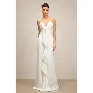 BellaBarnett Yvonne Sleeveless V-Neck Flowers Flounce Maxi Dress