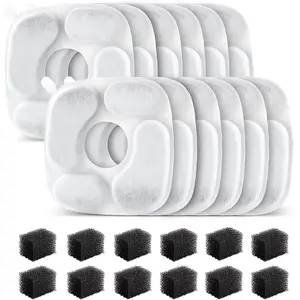 24 count  Water Fountain Filter,12 Pack Filters & 12 Pack Pre-Filter Sponges, Compatible with 95oz/2.8L Pet Fountain