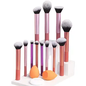 Professional Makeup Brush Set 12-Piece Full Face Brushes for Powder Foundation Concealer Eyeshadow & Blending Premium Synthetic Bristles Brown