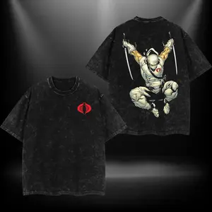 Storm Shadow G.I. Joe   Double Printed Oversize Lightweight Acid Washed Tee TV Show Graphic Top Cotton Gift T-Shirt For Comic Lover, Gift T-Shirt For Movie Lover