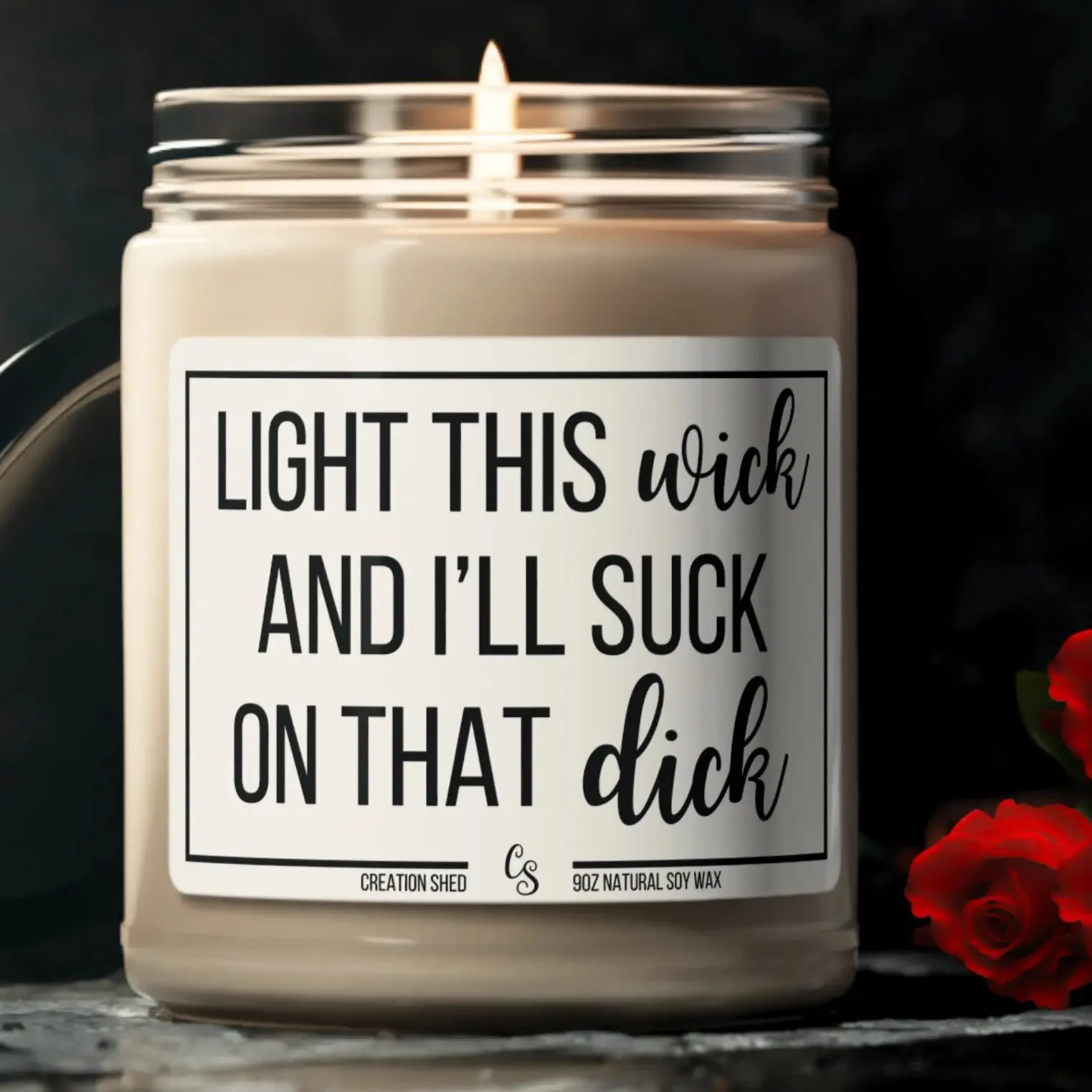 Light This Wick and I'll Suck on that D*ck Candle, Funny Gifts for Him, Valentines Day Gift, Boyfriend Gift, Gift for Husband, Funny Candle
