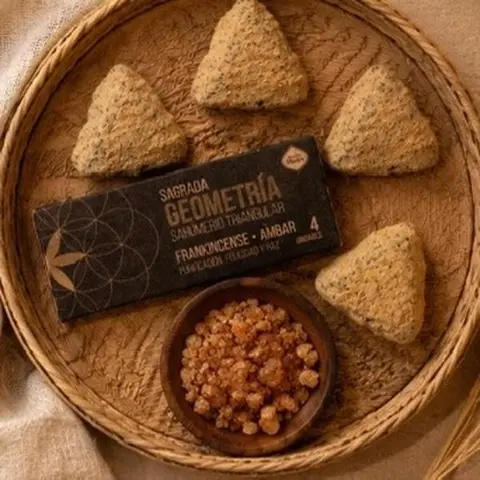Handmade Cone-Shaped Incense - Sacred Geometry Design, Smooth Texture, Aromatic Scents, All Natural Incense, 30 Minutes Long Burn Time, Smooth Smoke, 12 Months Shelf Life, Per Cone Freshness, Home Fragrance Products, Home Fragrance Freshener