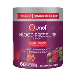 Qunol Beets Chews for Blood Pressure Support, 3 in 1 Beets + CoQ10 + Grape Seed Extract, Supports Healthy Blood Circulation & Heart Healthy Energy