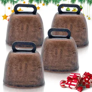4 Pack Grazing Copper Bells, Metal Cow Bells for Dogs, Animal Copper Loud Bronze Bell, Small Brass Bell, for Cow Horse Sheep Cats Small Pets Anti-Theft Accessories
