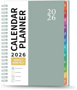 2026 Planner - 2026 Planner Weekly and Monthly from Jan. 2026 - Dec. 2026, Calendar Planner 2026 with Monthly Tabs, Inner Pocket, 8.5" x 6.4"