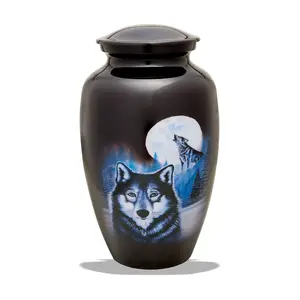 Full Moon Wolf Adult Urn