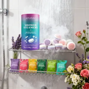 Sefudun Bath Oil Tablets, Long-Lasting Scent, Aromatherapy Shower Tablets, Home Spa Relaxation, 1 Can with 8 Scents