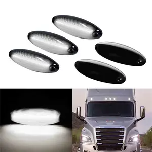 5PCS White LED Roof Clearance Marker Light Lamps For Freightliner Cascadia 2008-up Replace OEM A6602872000 A0684737000