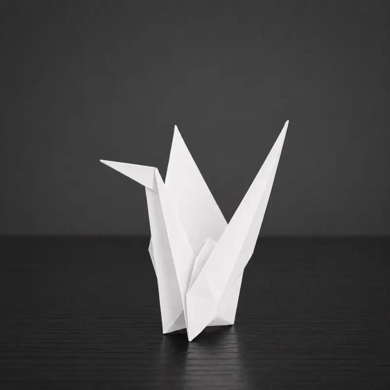 White 3d printed decorative Crane