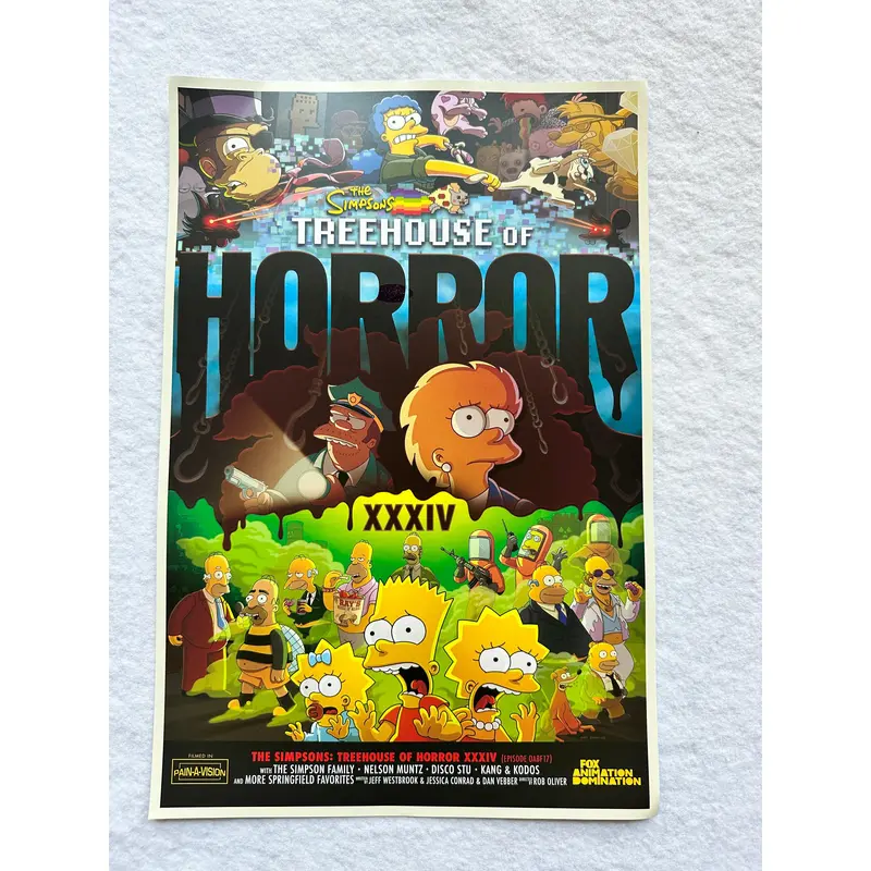 THE SIMPSONS TREEHOUSE OF HORROR 12"x18" Original Promo TV Poster SDCC 2023 MINT