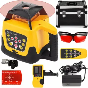 Self-leveling rotating laser level with red/green beam, vertical and horizontal lines, 500 mm diameter, for construction workers, contractors, builders, surveying, renovations and habitat improvement